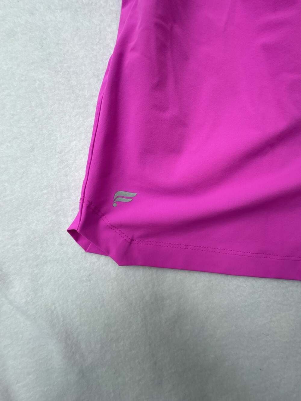 Fabletics Lined Athletic Running Shorts in Purple with Neon Orange Drawstring - Picture 2 of 6